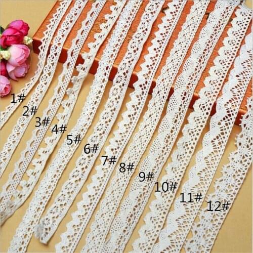 5 Yards Milk white Ivory Knitting Cotton Lace Ribbon Handmade Craft for curtain Doll clothes DIY Apparel Sewing Accessories