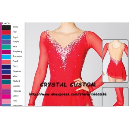Crystal Custom Figure Skating Dress Girls New Brand Ice Skating Clothes For Competition DR4652