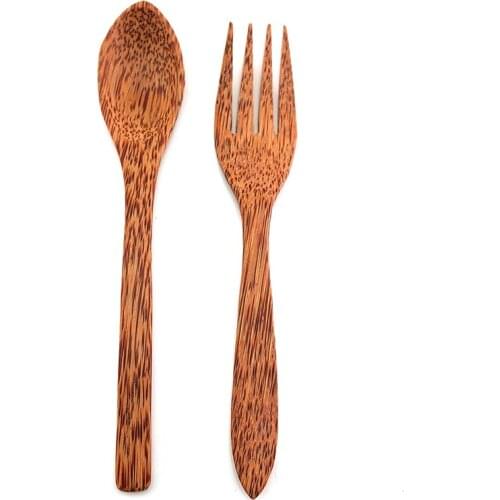 Coconut High quality Tableware Set wood Cutlery set High-quality Tableware Set Travel Eco Friendly Flatware Set kitchen tools
