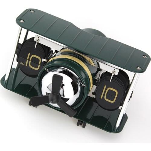 Creative Airplane Flip Clock Simple Home Retro Clock Fighter Propeller Model Decoration