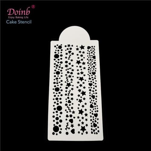 Star Love Heart Lace Plastic DIY Cake Stencil Pad Lace Spray Flower Mold Strew Duster Cupcake Fondant Baking Tool Moulds FQ4039