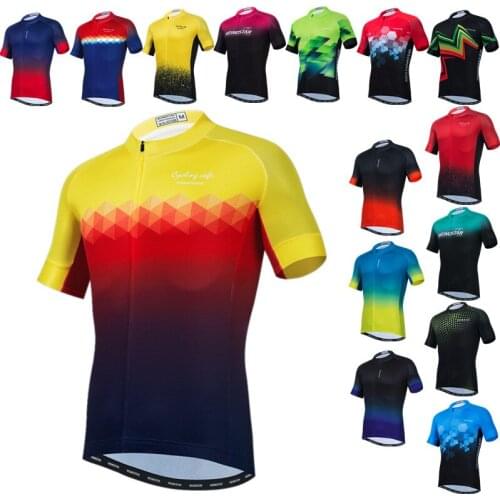 Weimostar Summer Mens Cycling Jersey Short Sleeve Pro Team Bicycle Shirt Racing Mountain Bike Jersey Anti-UV Cycling Clothing