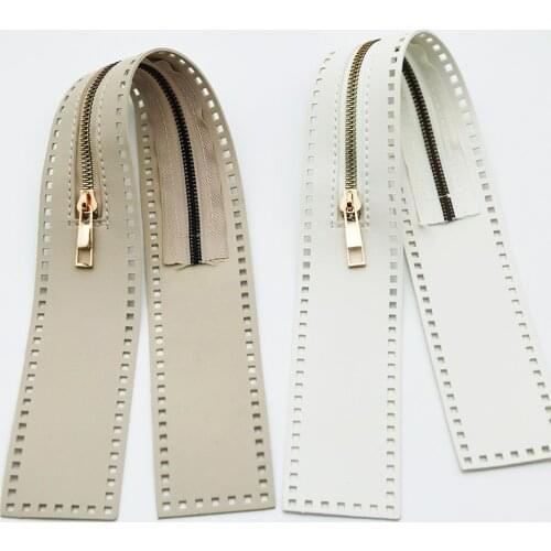 1Pcs Diy Zipper For Woven Bag Hardware PU Leather Zipper Accessories Clothes Woven Bag Sewing Accessories Solid Color Bag Zipper