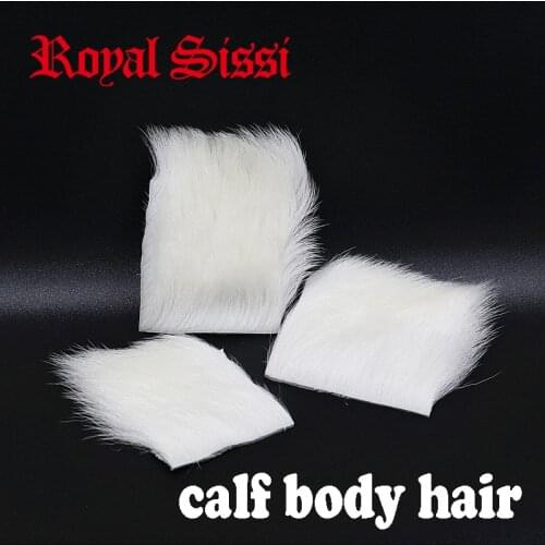 Royal Sissi 4patches set fly tying calf body hair patch natural white parachute post calf hair dry fly wings fly tying materials