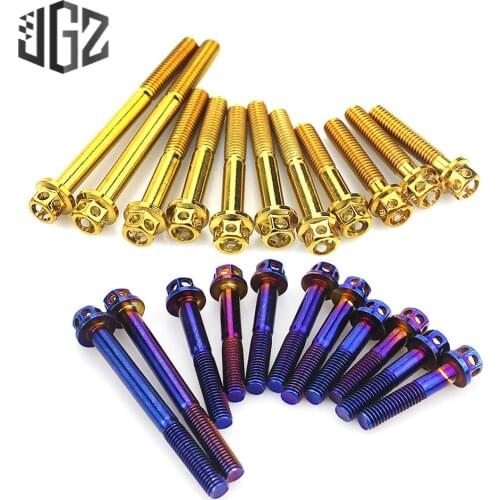 Motorcycle Stainless Steel Engine Screws Nut Set Cap Bolt Screw Cover Bluing Gold Modified Accessories for HONDA PCX150 All Year
