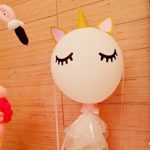 1Set Fashion Nice Unicorn Party Balloon DIY Mask Eyes Stickers Bobo Balloon Birthday Wedding Decoration Birthday Party Christmas