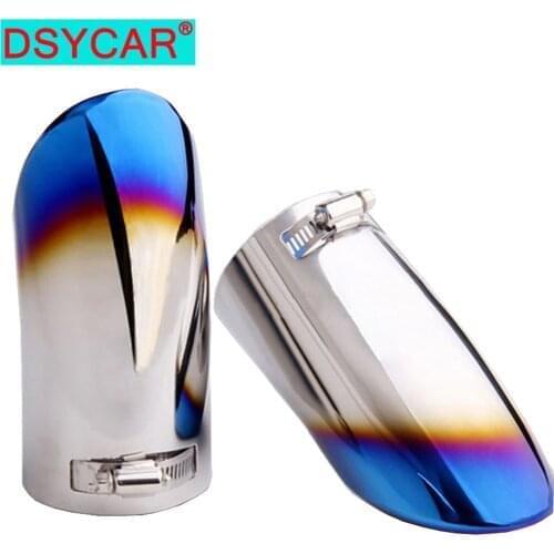 DSYCAR 1Pcs Stainless Steel Grilled Blue Car Exhaust Pipe Tip Tailpipe Muffler Cover Car Modification Car Styling for Ford Focus