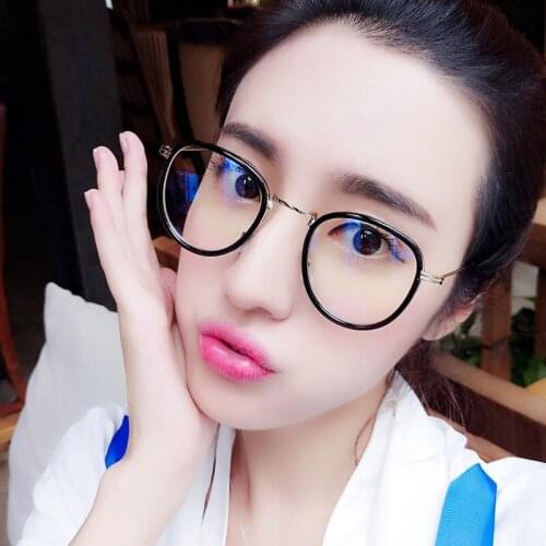 The New Brightzone Flat Mirror Round Glasses with Blue Korean Men and Women Shave Glasses Glasses Frame