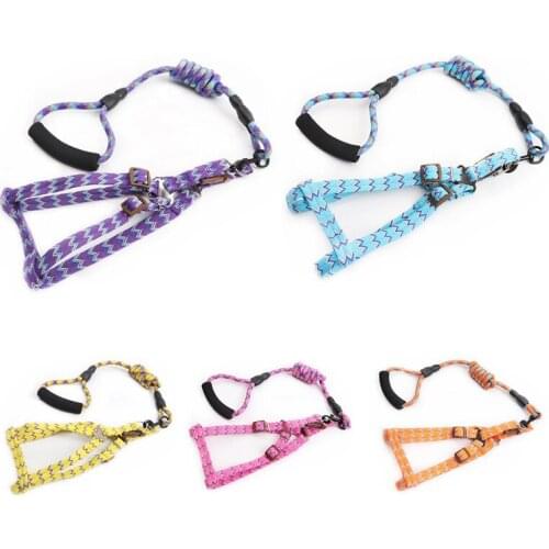 New Stripe Nylon Pet Dog Vest Harness Leash Set Dog Walking Lead Harness Adjustable Pet Traction Rope Collar Dog Accessories
