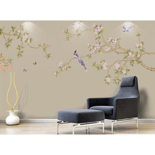 Wallpaper for walls 3 d for living room New chinese style hand painted magnolia bird flower bird background wall painting