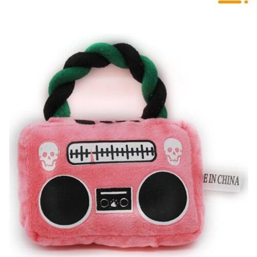 Pet Plush Radio Toy Interactive Toy Dog Pillow Puppy Cat Dog Training Products Pet Supplies pink