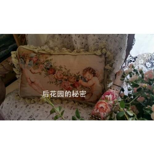 Needlepoint pillows [special] All Wool Handmade Velvet Embroidery Cushion Cover