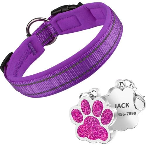 MASBRILL Adjustable Pet Dog Collar Nylon Reflective Pet Collar for Dogs Training Outdoor Comfortable Dog Necklace Pet Supplies