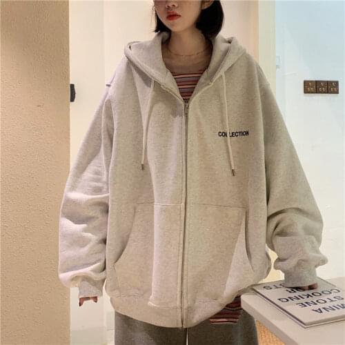 Womens Thin Long-sleeved Hoodeds Sweatshirt Letter Embroidery New Bf Style Korean Loose Tops Ins Harajuku Long-sleeved Y2k Met