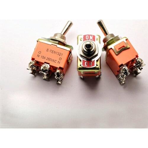 Toggle switch, rocker switch E-TEN1321, 6 feet 2 stalls, 15A / 250V