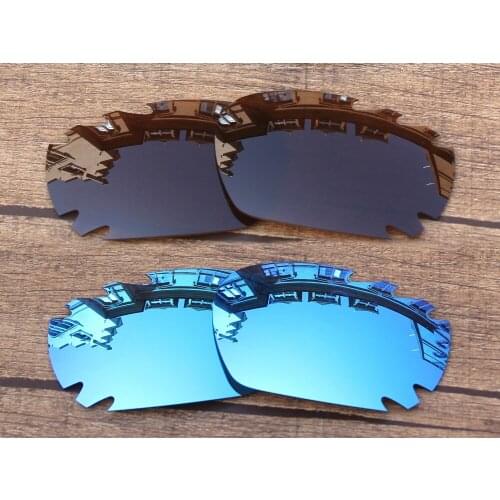 Vonxyz 2 Pairs Ice Mirror & Bronze Brown Polycarbonate Replacement Lenses for-Oakley Jawbone Vented Frame