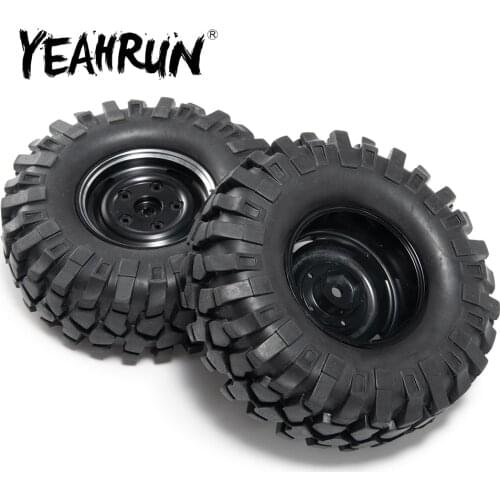 YEAHRUN 1.9inch Alloy Beadlock Wheel Rims with OD 108mm Tires Set for Axial SCX10 1/10 RC Crawler Car Parts