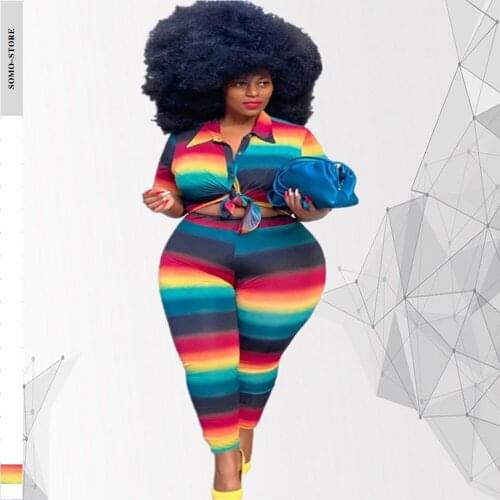 Plus Size Clothing Spring 2 Piece Sets Womens Outfits Half Sleeve Crop Tops and Skinny Pants Tracksuit Wholesale Dropshipping