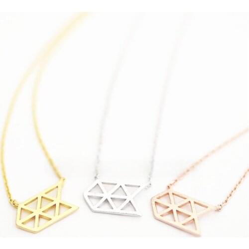 Hollow out arrow girls necklaces Personalities mesh arrow pendant necklace Geometric rules of netting necklaces for women