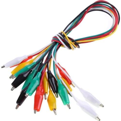 10 pcs Double-ended Crocodile Clips 50cm Alligator Clip Jumper Wire Crocodile Connectors Bouncer Electrical DIY Test Jumper Wire