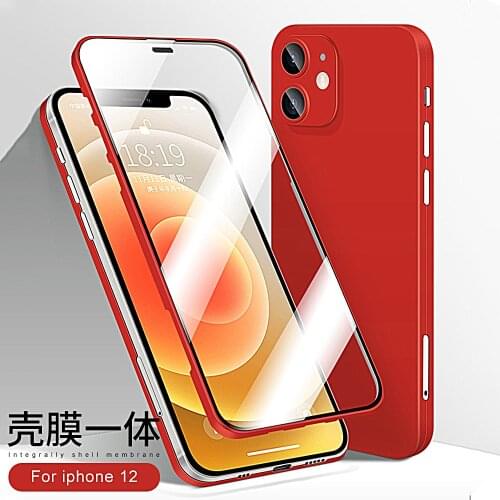 100pcs For IPHONE 12pro /12 Pro max 360 Protective Case with tempered glass screen protector For iphone 12mini