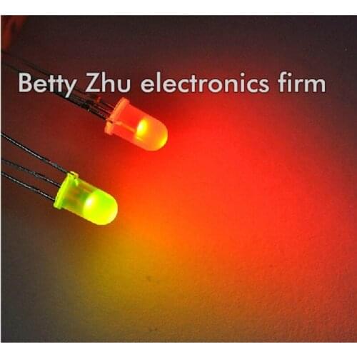 1000PCS/LOT LED 5MM Round red and green light-emitting diode common cathode mist