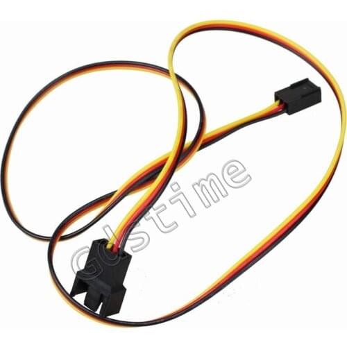 50 pieces Gdstime 3Pin Male to Female Extension Cable For PC CPU Case Power Wire Extend