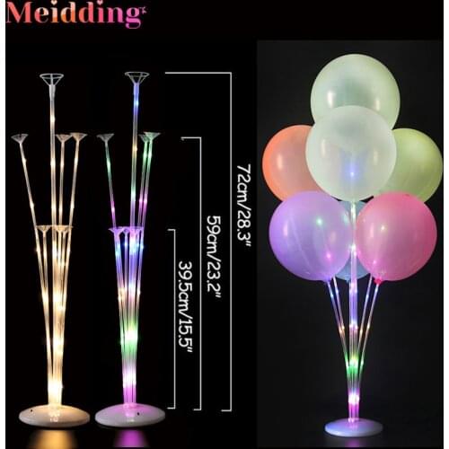 7 Tubes LED Balloons Stand Ballon Holder Column Birthday Party Home Decor Air Balloons Globos Baby Shower Wedding Party Supplies