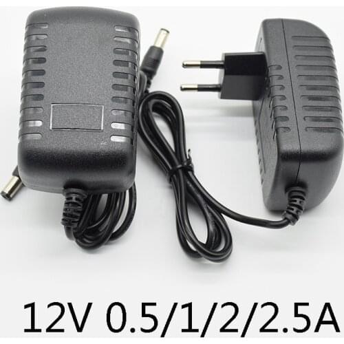 AC100-240V DC 12V 0.5A/1A/1.5A/2A/2.5A Converter power Adapter Charger Power Supply for LED light strips EVD CCTV 5.5*2.5/2.1mm