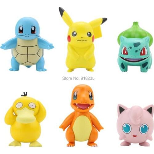 30PCS Pika Psy Cle Cha Squ Bul 5-7CM PVC Action Figure For Kids Toys