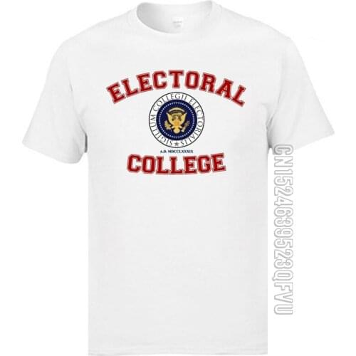 Electoral College Collegiate Design Logo T Shirts Mens Tshirts Round Collar Short Sleeve Cotton T Shirt 2019 New Sim Fit Tshirts