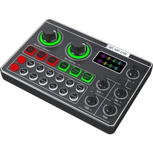 H7EC -G7 External Sound Card USB Headset Microphone Mixer Webcast Sound Card Phone PC