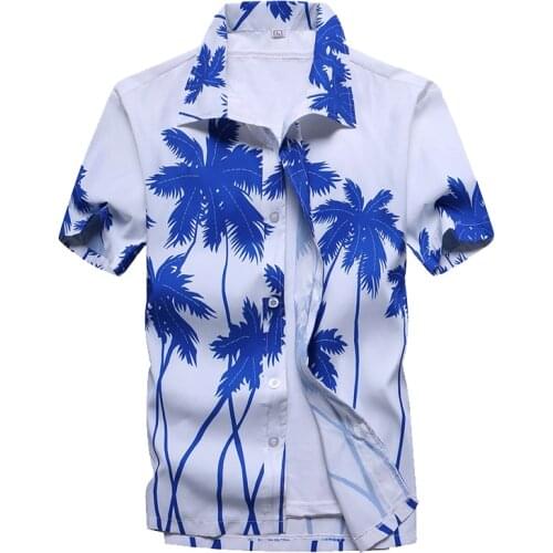 Summer Fashion Men Short Sleeve Hawaiian Shirt for Mens Fast Drying Plus Size 3XL XL 5XL Summer Casual Floral Beach Shirts Men
