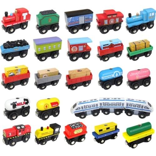 Hot Sale Wood Railway Car Locomotive Toy Wood Magnetic Train Car Accessories Toys for Kids Gifts Fit Wood New Biro Thomas Tracks
