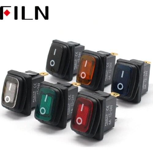 Kcd1-101 3 pins mini on off seal waterproof rocker switch in 12v red lighting 6a250vac 13x19mm