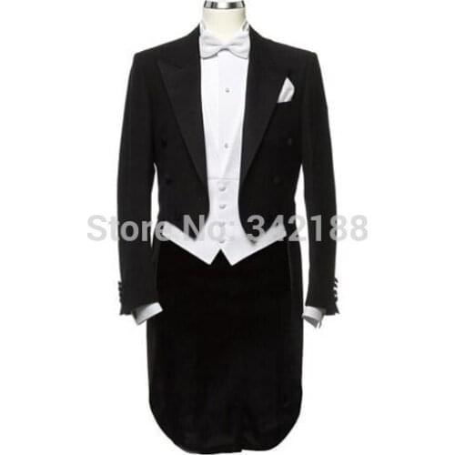 Christmas Hote sale custome made mens long suits Gun Collar bridegroom brand new mans wedding suits groom tuxedos