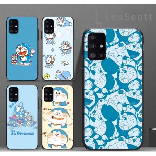 Cute Cartoon Doraemon Robot cat Phone Case For Samsung A50 A51 A71 A31 A21S S8 S9 S10 S20 S21 Plus Fe Ultra 4G 5G