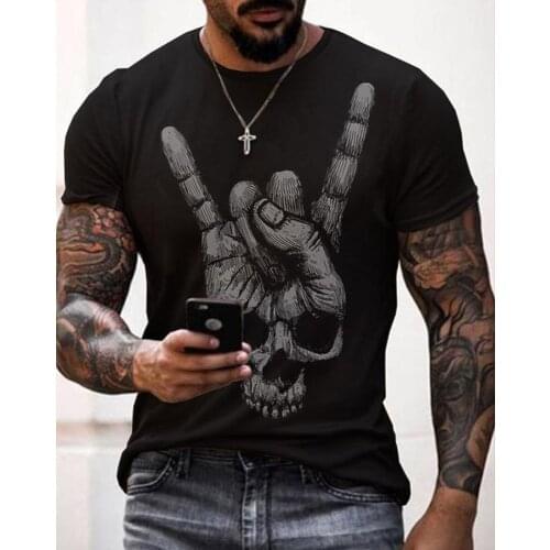 3D Skull Print Mens T-shirt Punk T-shirt 3d Knight T Shirt Summer Men Casual Vintage Hip Hop Er Tee Top Homme Clothes