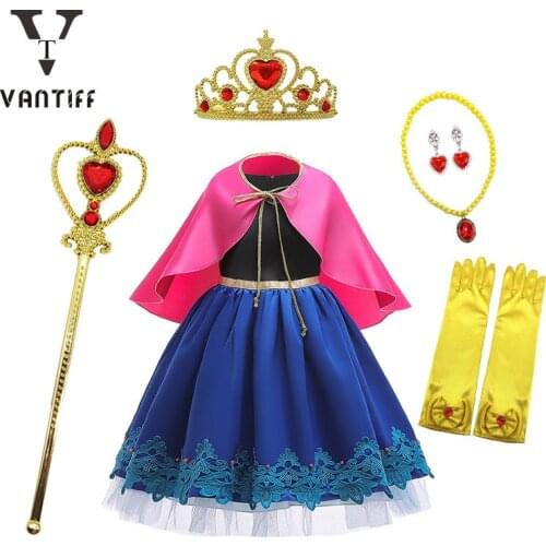 2021 New Halloween Christmas Cosplay Costume for Girls Short Sleeve Cloak Clothing Mesh Ball Gown Kids Birthday Party Dresses