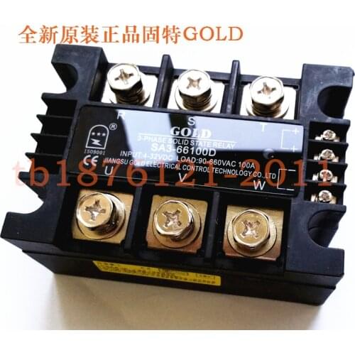 Genuine GOLD Three-phase Solid State Relay SA366100D DC Control AC 100A SA3-66100D