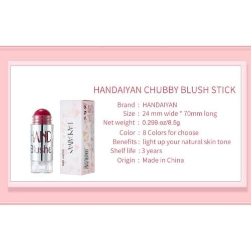 Q1FB Cheek Blusher Shimmer Blush Stick Face Makeup Highlighter Bronzer Contour Cream Long-lasting Facial Cosmetics Tool