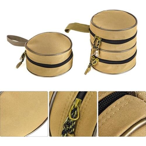 Fishing Accessories Storage Bag Canvas Round Fishing Reel Line Bait Fishing Gear Accessory Bag Single Camping Double Tool Kit
