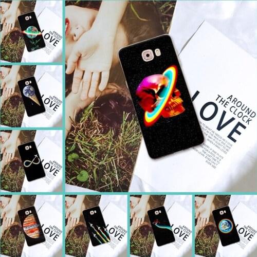 Funny Star Art Space Rainbow Skull Back Cover For Samsung Galaxy C5 C7 C8 Soft Phone Case Silicone For Samsung C9 C7 C5 Pro Edge