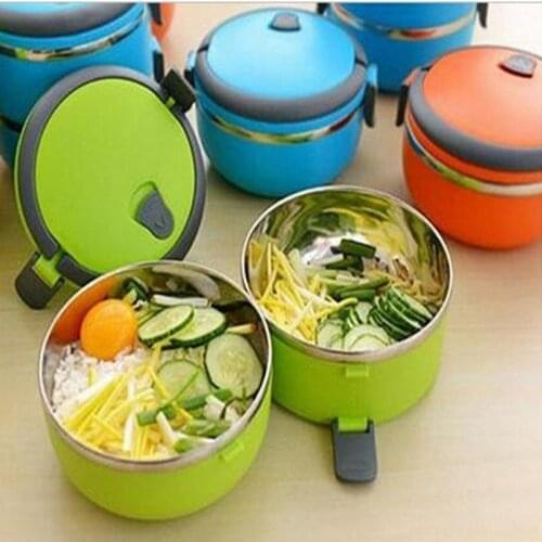 Portable Stainless Steel Lunch Box Food Storage Container 2020 New Hot Kids Picnic Office Workers School Lunch Boxes 3 Color