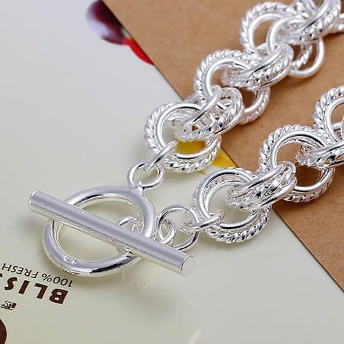 LQ-H023 Wholesale Silver Color Bracelet For Woman Mans 925 Free Shipping Factory Price Fashion Jewelry Triple Bracelet