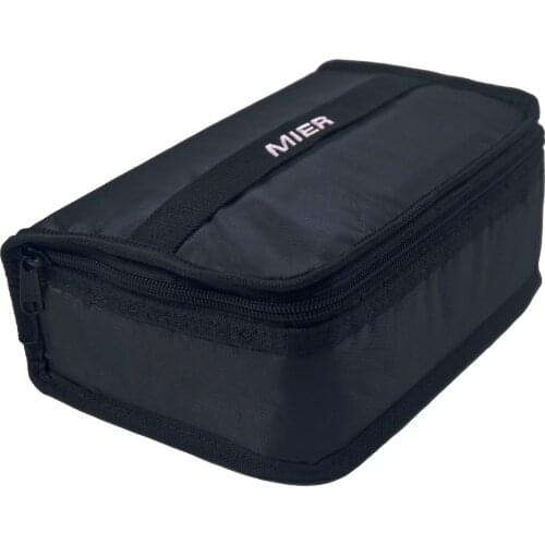 MIER Portable Thermal Insulated Cooler Bag Mini Lunch Bag for Kids, Black & Orange