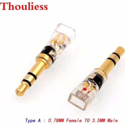 Thouliess MMCX/.78mm Female to 3.5mm Male Converter Adapter for t1 t5p D600 D7100 Sundara Aventho FOCAL ELLEAR MDR Headphones