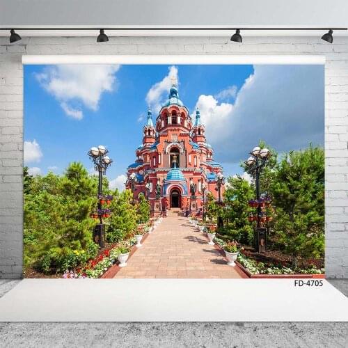 Castle Flowers Street Lamp Photo Background Customized Backdrops for Children Baby Portrait Scenic Photocall Photography Props