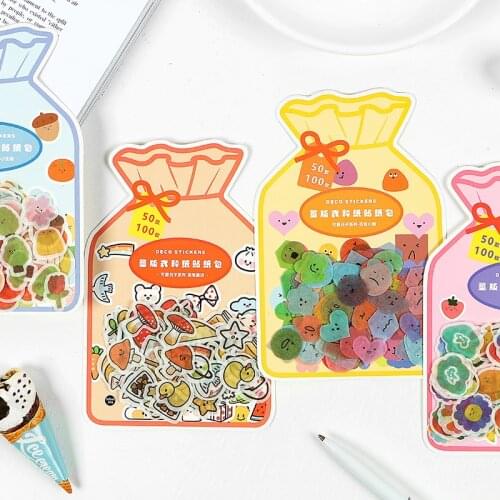 100sheets/set Sticker Set Lovely Day Series Diy Cute Stickers Ins Style Scrapbooking School Suppliers Stationery Art Supplies