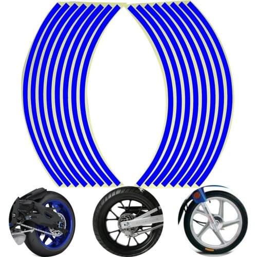 18 Inch Motorcycle Car Wheel Sticker Wheel Ring Rim Ring Stickers 7 Colors Modified Wheel Stickers Tire Reflective Sticker